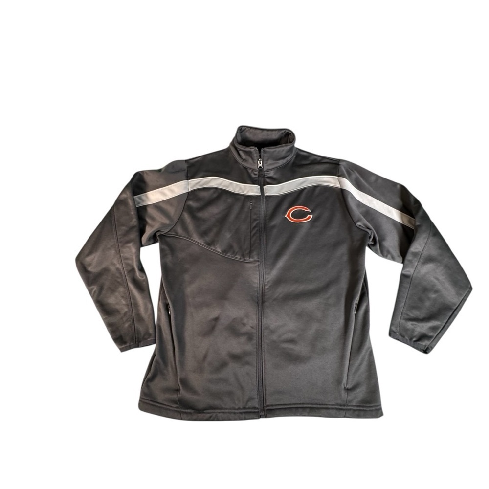 Chicago Bears Antigua Jacket Mens Medium Full Zip Gray NFL Sideline